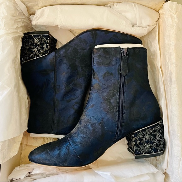 Badgley Mischka Martha Brocade Jeweled Boot - Picture 4 of 17